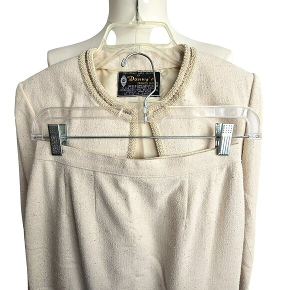 Dannys Fashion Hong Kong Womens Suit Set Jacket Skirt Hand Tailored Beige HS172 - Picture 16 of 16